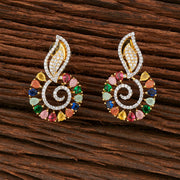 Cz Classic Earring With 2 Tone Plating