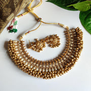 Antique Gold Ghungroo Necklace Set
