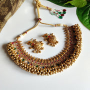 Antique Gold Ghungroo Necklace Set