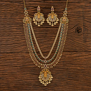 Antique Pearl Necklace With Matte Gold Plating